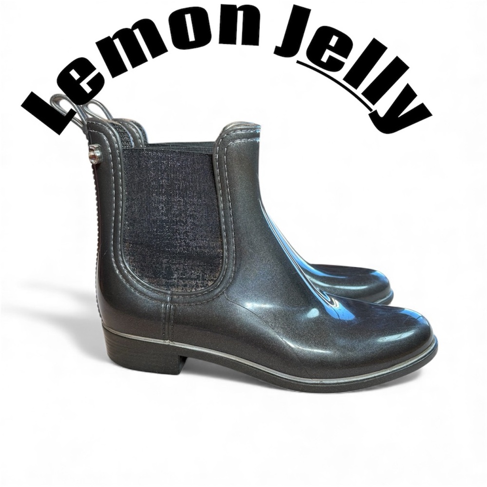 Lemon Jelly Women's Sleek Charcoal Rain Boots 7.5 38